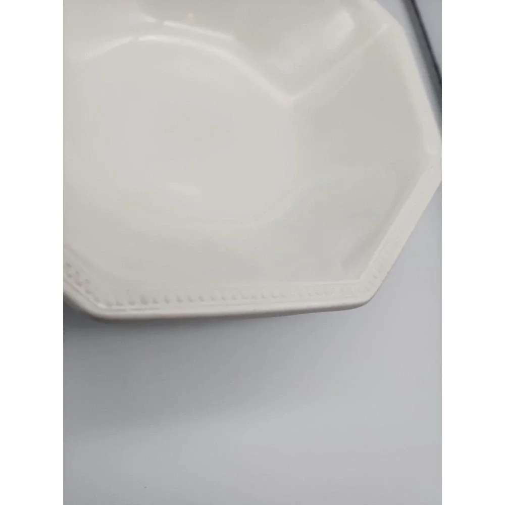Set Of 2 Johnson Brothers Heritage White Soup Cereal Bowls Octagon 6.75